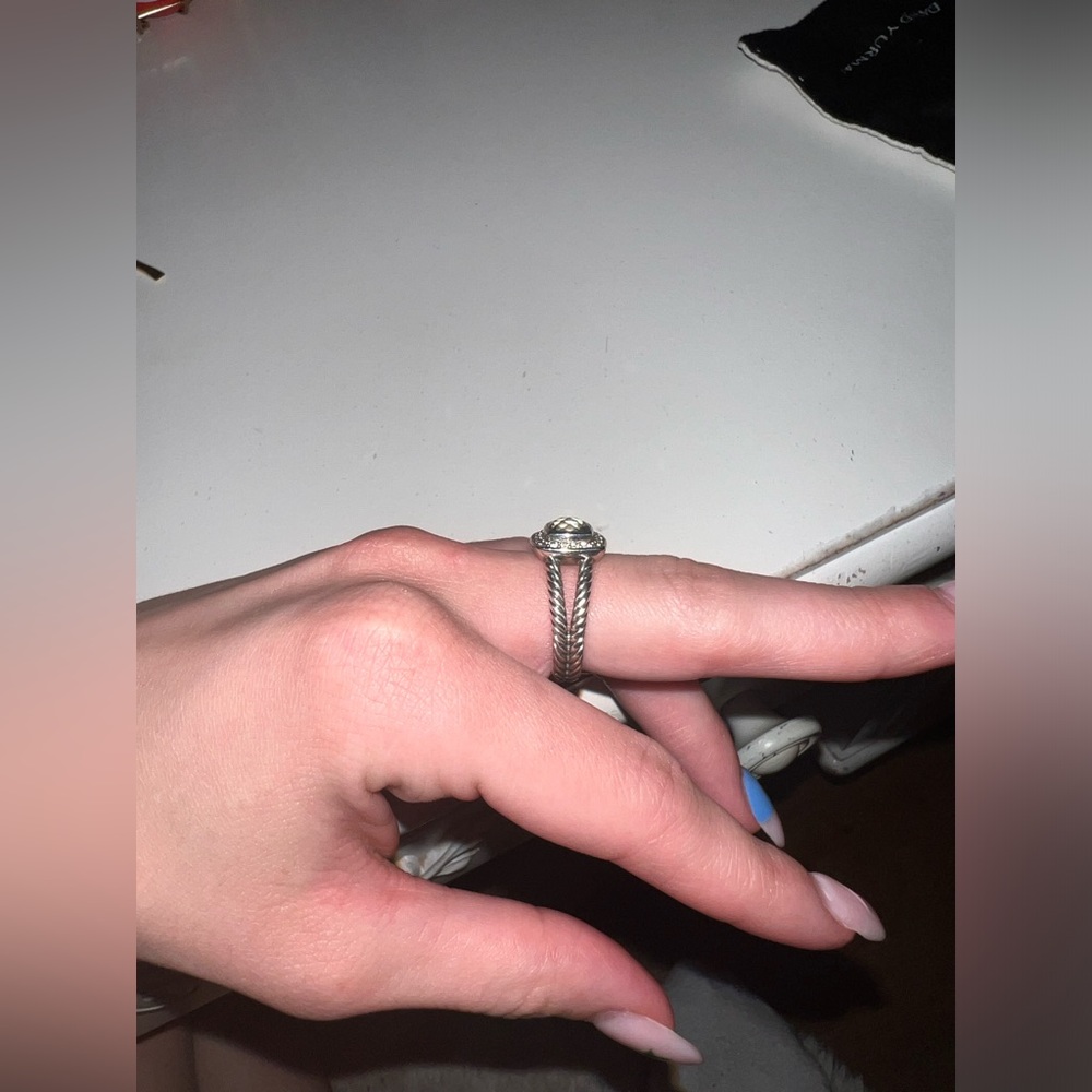 David Yurman Silver Ring with Light Blue Gemstone - Picture 9 of 11